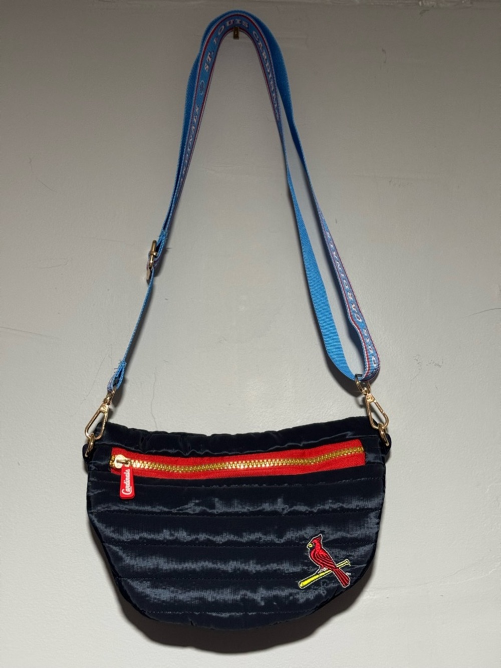 St. Louis Cardinals Dark Blue Quilted Crossbody Bag